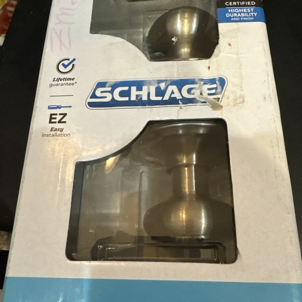 SCHLAGE Satin Nickel Georgian Privacy Bed & Bath Door Knob F40 Geo 619